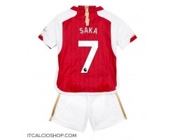 Arsenal Bukayo Saka #7 Prima Maglia Bambino 2023-24 Manica Corta (+ Pantaloni corti)